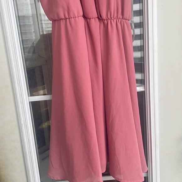Never Worn: Pink Chiffon Mini Dress - Picture 3 of 5